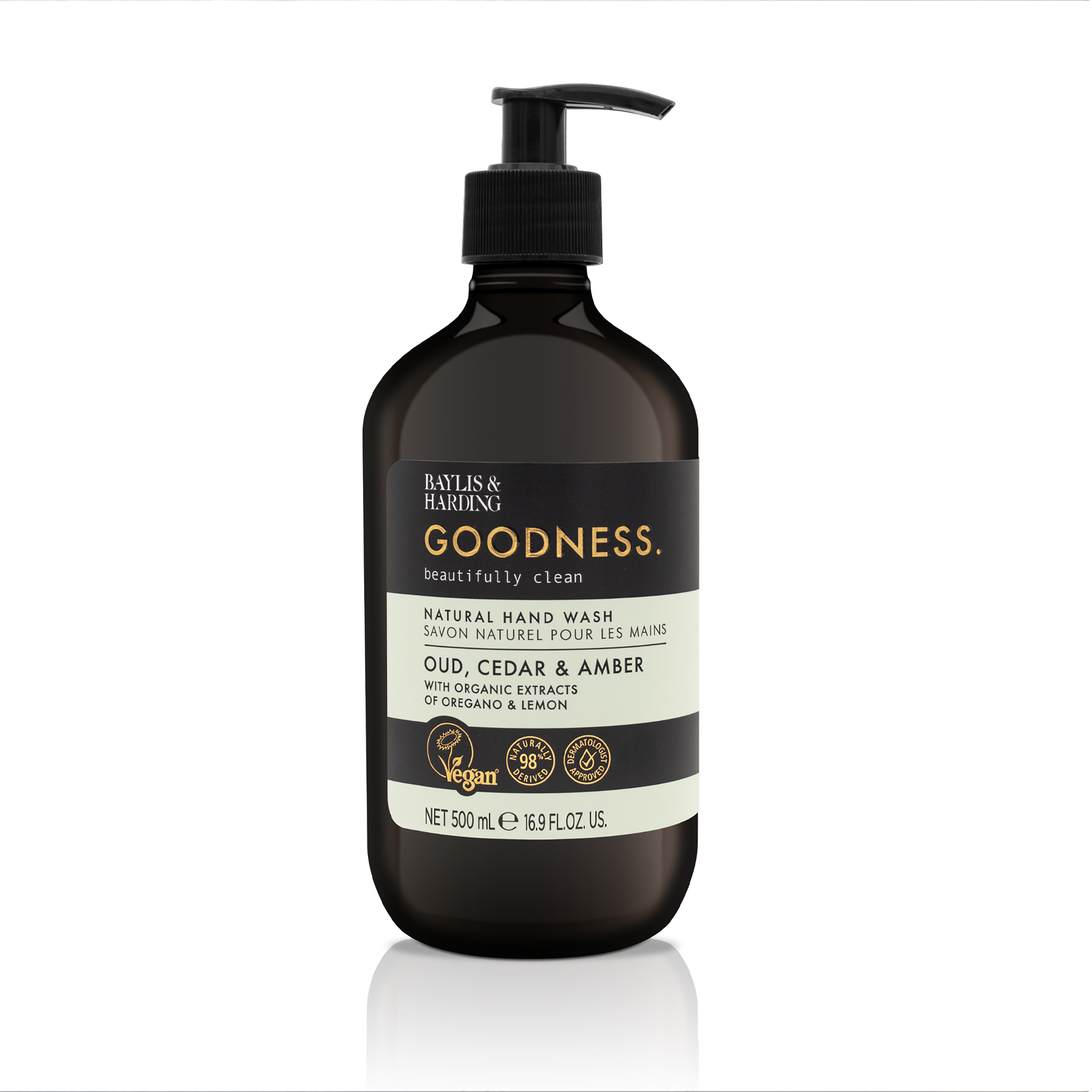 Goodness Hand Wash 500ml - Oud, Cedar & Amber (EXP: 05/2025)